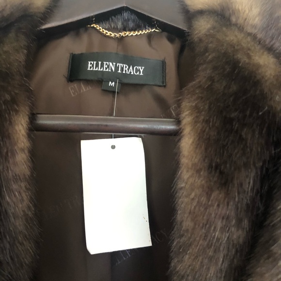Faux mink Ellen Tracy drawstring waist jacket. - Picture 5 of 7